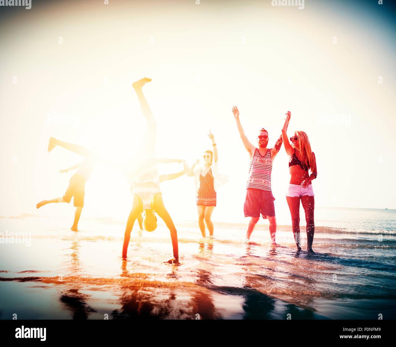 Freundschaft Freedom Beach Sommerurlaub Konzept Stockfoto