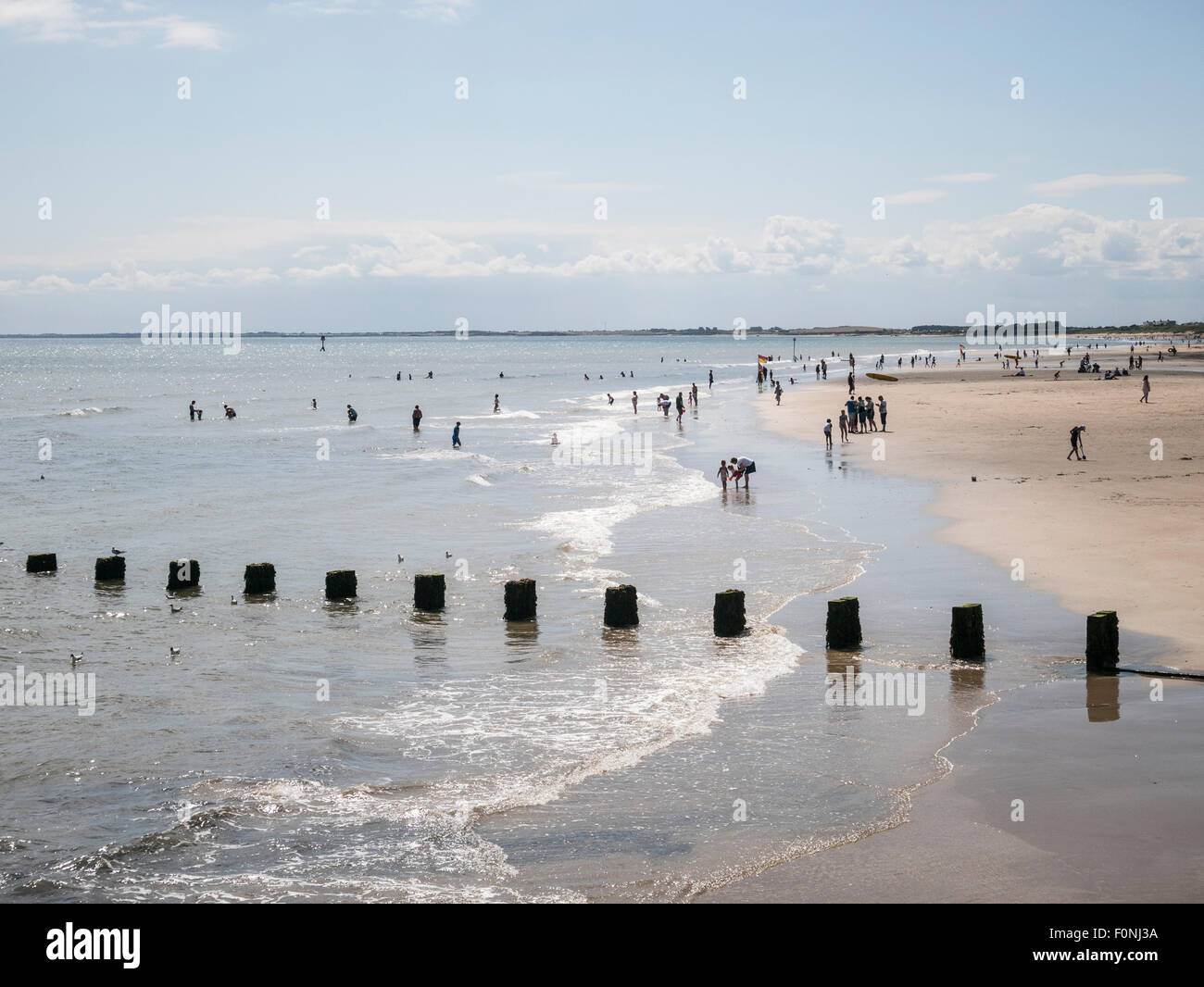 Strandszene Yorkshire UK Stockfoto