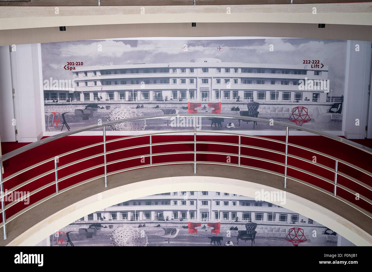 Wandbild auf Landung in Midland Hotel Morecambe Lancs UK Stockfoto