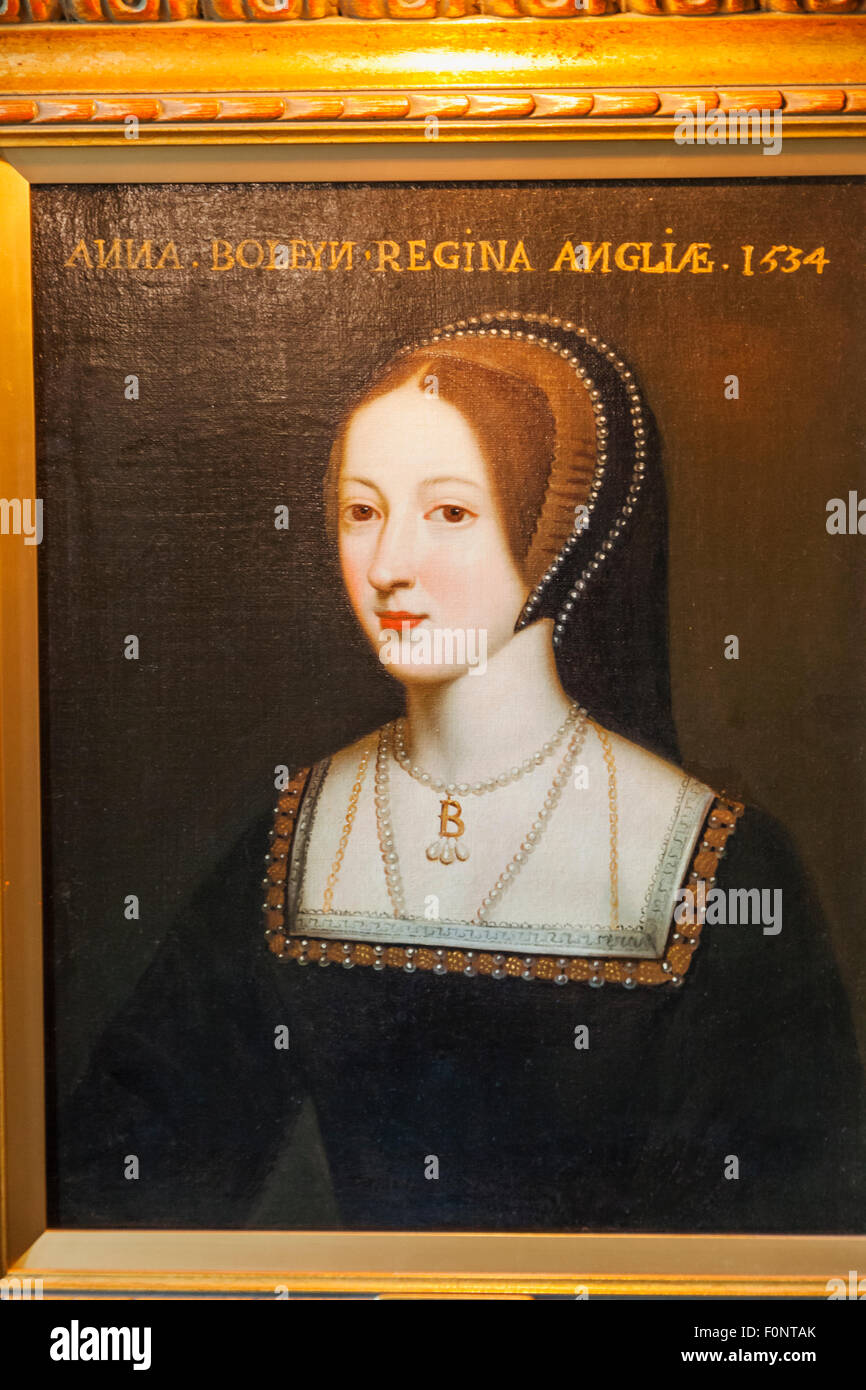 England, Kent, Hever, Hever Castle, Porträt von Anne Boleyn Stockfoto