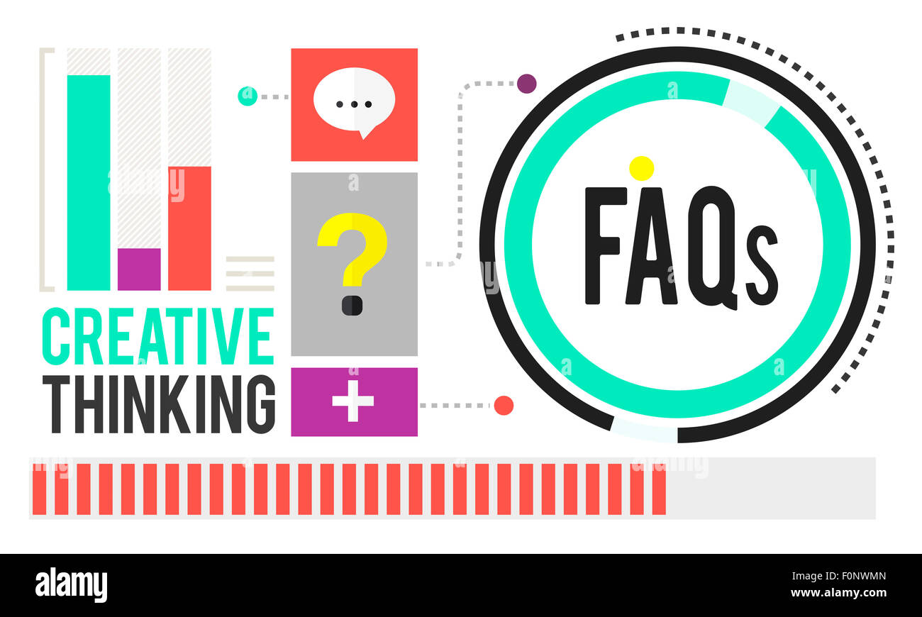 Häufig gestellte Fragen FAQ-Probleme-Konzept Stockfoto