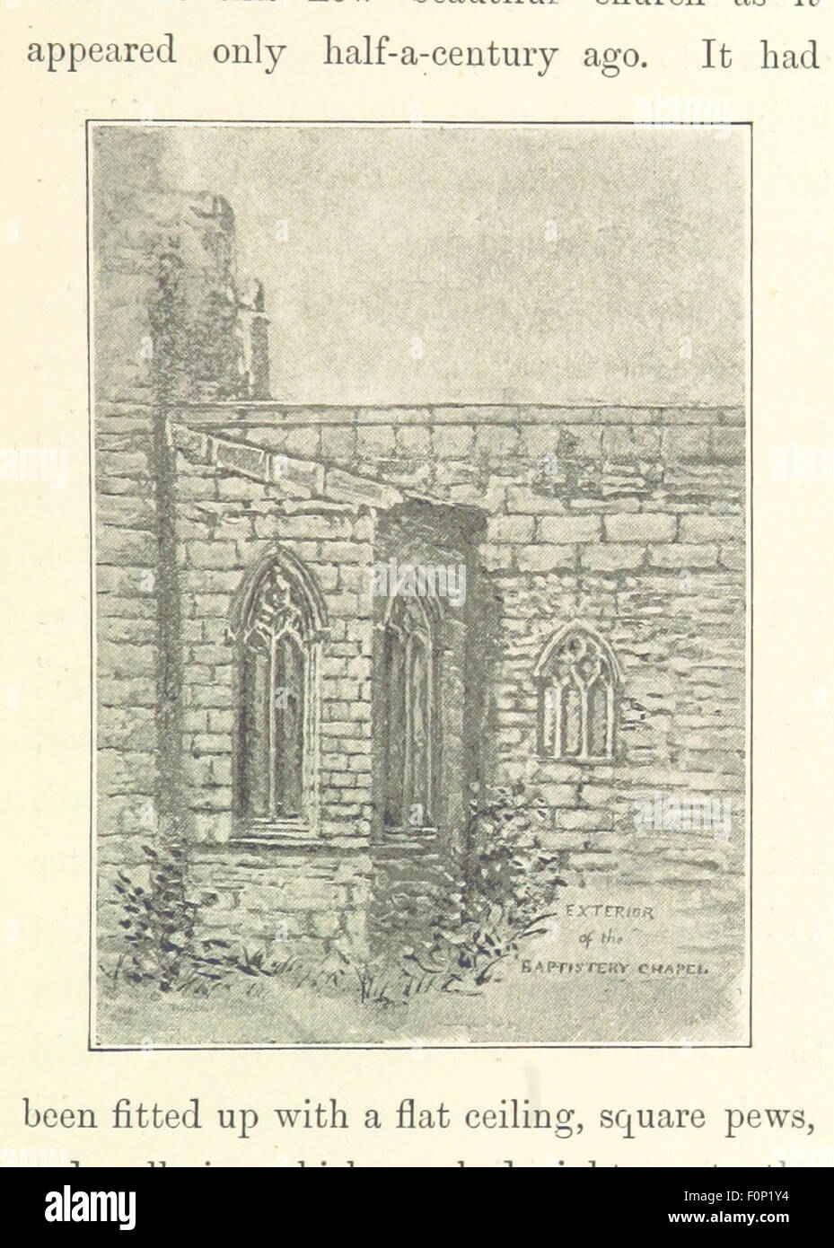 Dieses Bild stammt von Seite 47 von „Round About the Crooked Spire“, einem Buch, das eine Skizze des Nordostens von Derbyshire in England bietet. Das Werk enthält Illustrationen des Autors, die die Wahrzeichen und die Landschaft der Region darstellen. Stockfoto