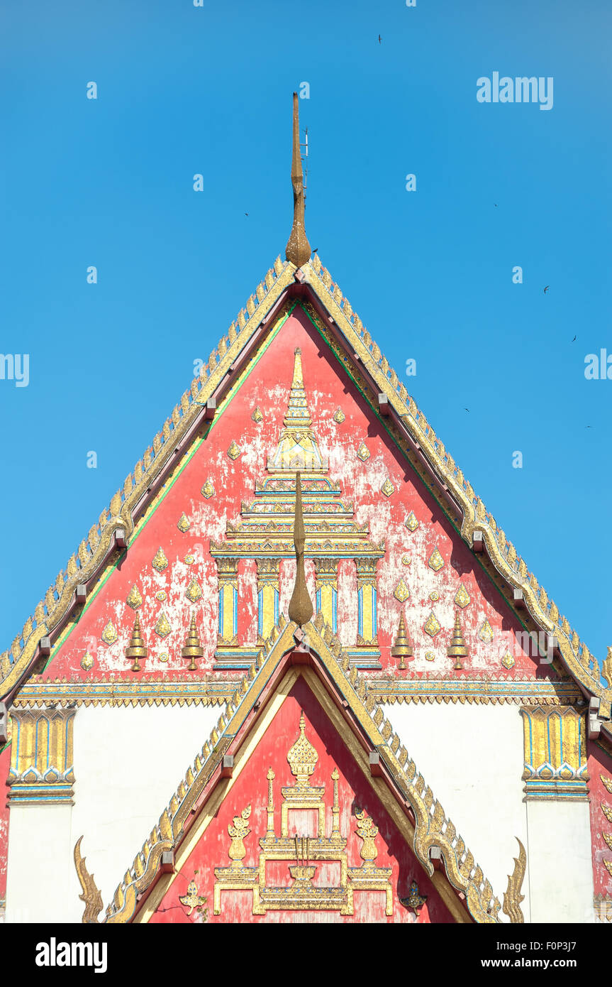 Dach-Detail des Wihan Phra Mongkons Bophit, Ayutthaya, Thailand Stockfoto