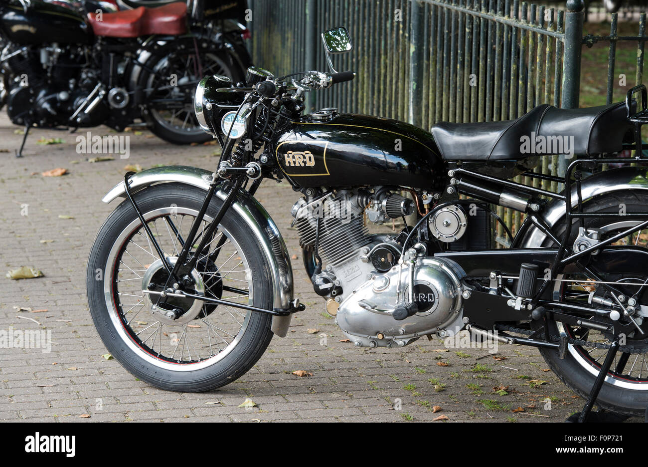 1950 HRD Vincent Serie B Meteor 500ccm Motorrad. Klassische britische Fahrrad Stockfoto