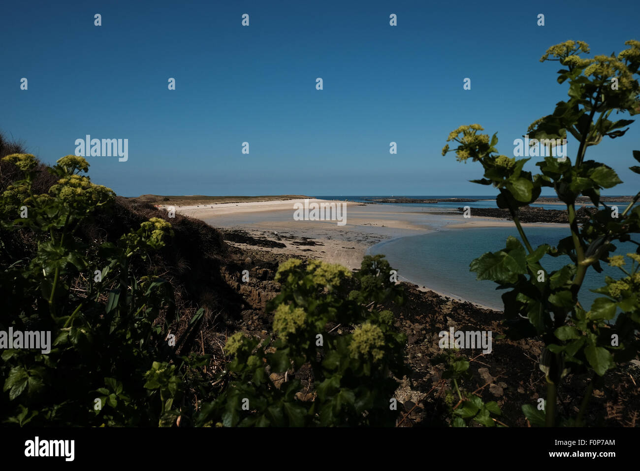 Herm Island liegt vor der Küste von Guernsey Stockfoto