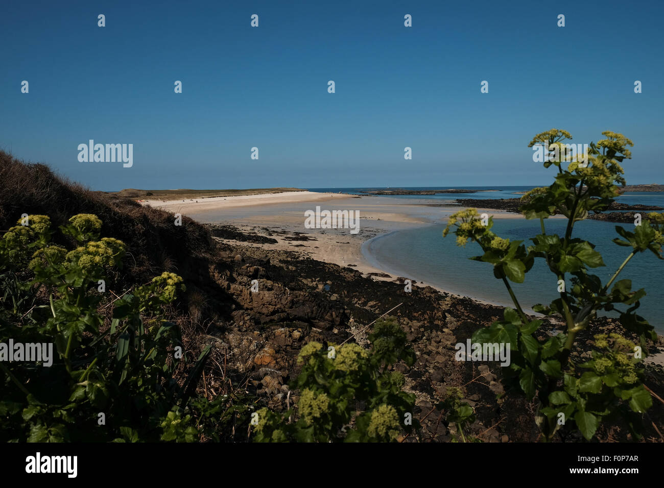 Herm Island liegt vor der Küste von Guernsey Stockfoto