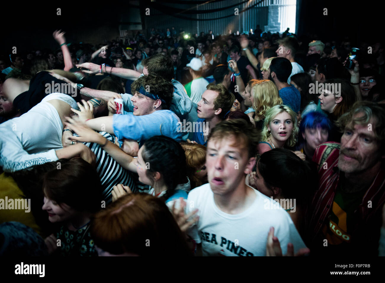 Mosh Pit beim Truck Festival in Oxfordshire, Großbritannien Stockfoto