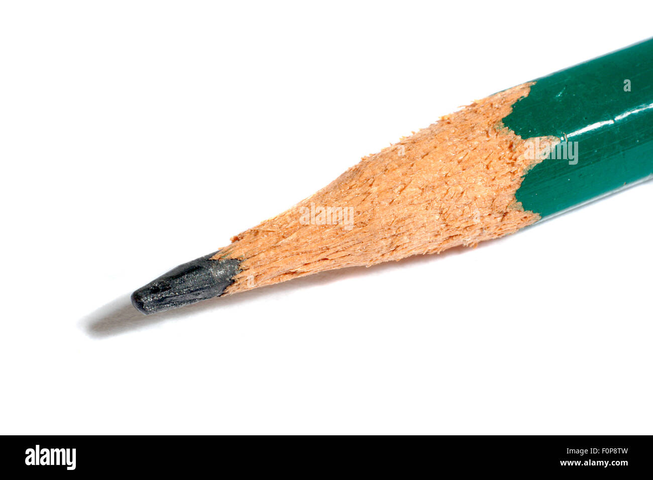 Makroaufnahme eines Bleistifts isoliert auf weiss Stockfoto