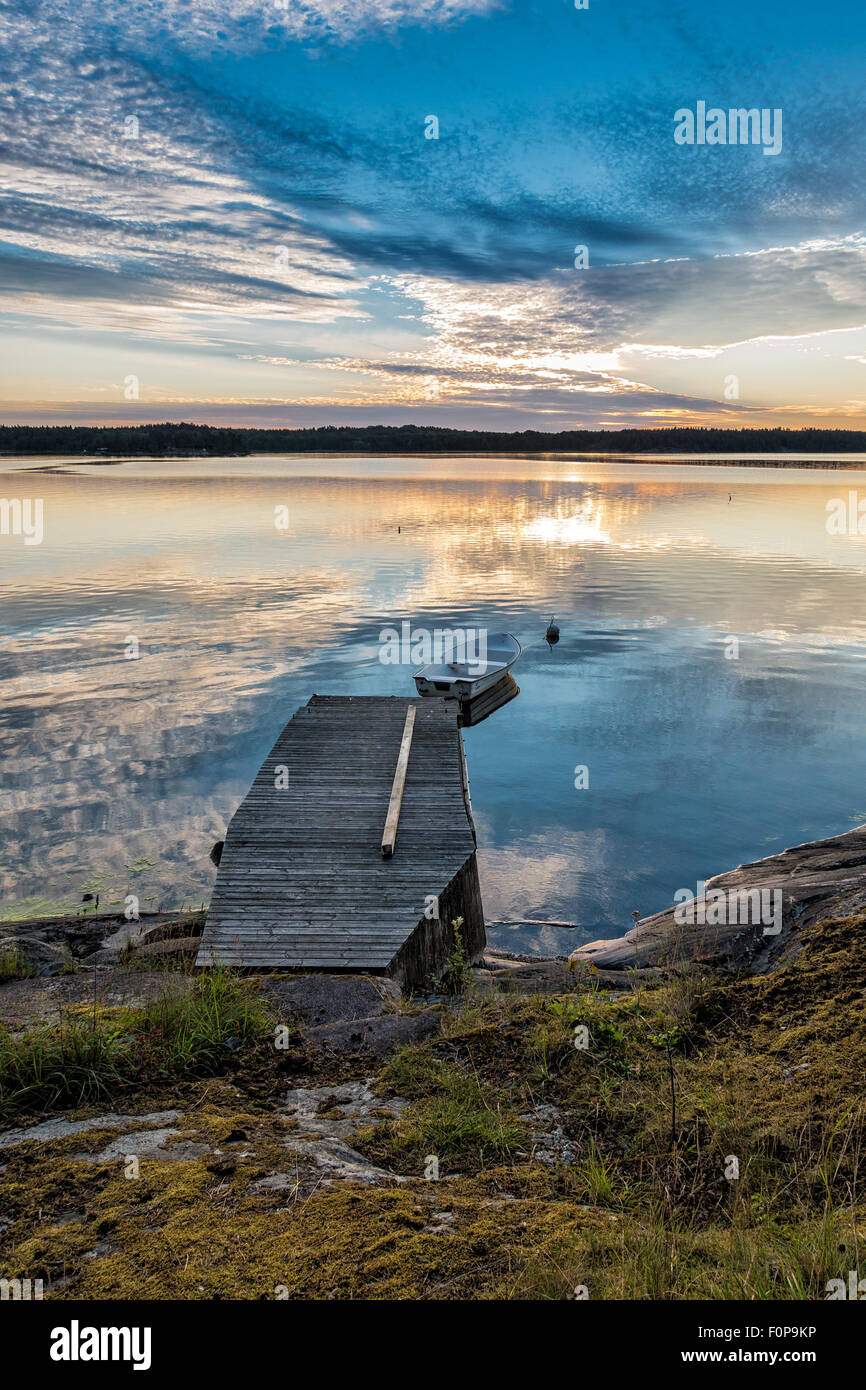 Inselgruppe an der Ostseeküste in Schweden Stockfoto