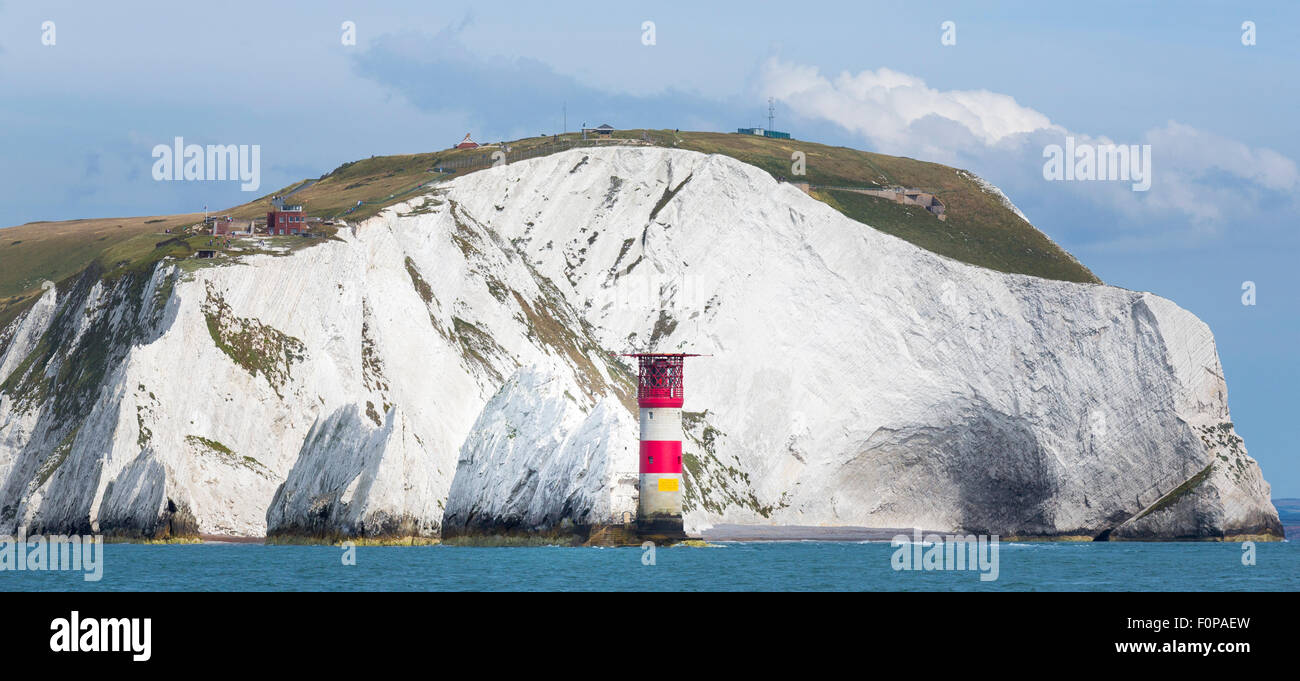 Die Nadeln Felsen und Leuchtturm auf der Isle Of Wight. Bild Datum: Sonntag, 16. August 2015. Foto von Christopher Ison © Stockfoto