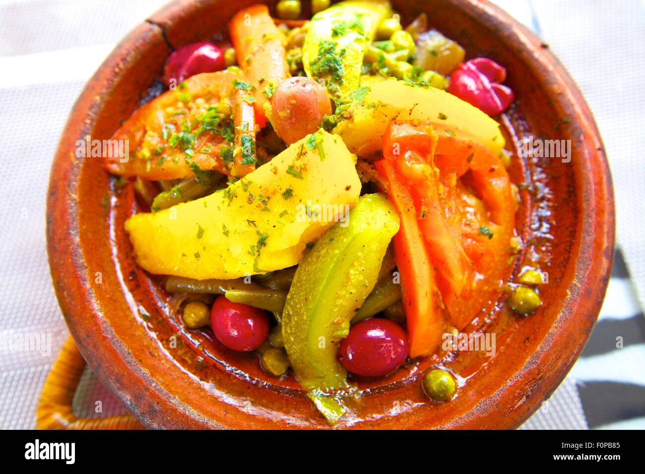 Gemüse-Tajine, Casablanca, Marokko, Nordafrika Stockfoto