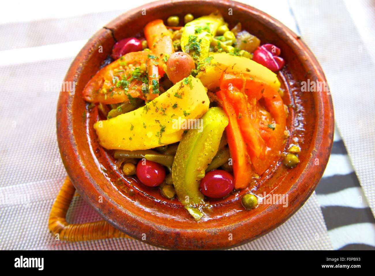 Gemüse-Tajine, Casablanca, Marokko, Nordafrika Stockfoto