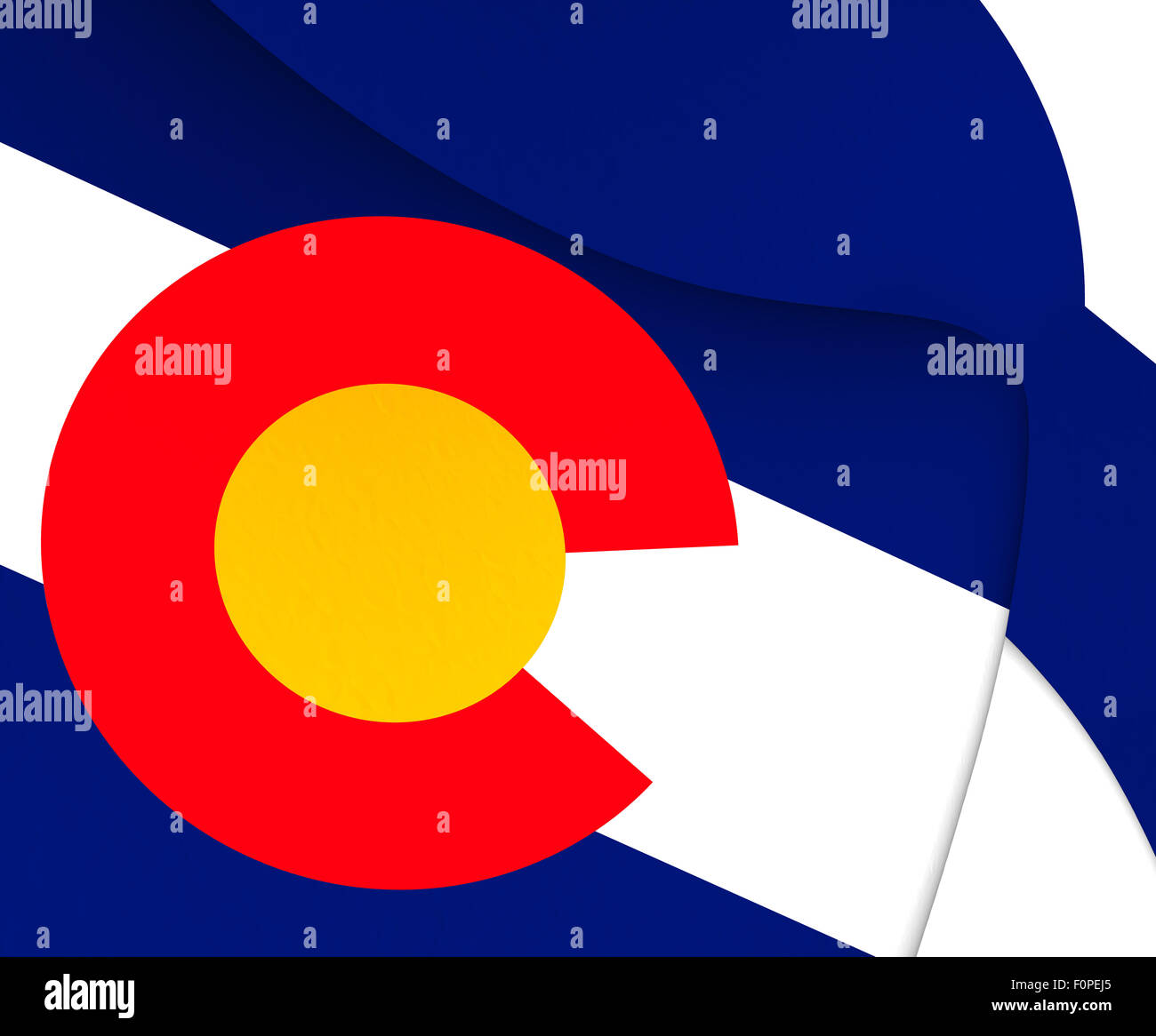 Flagge von Colorado, USA. Hautnah. Stockfoto