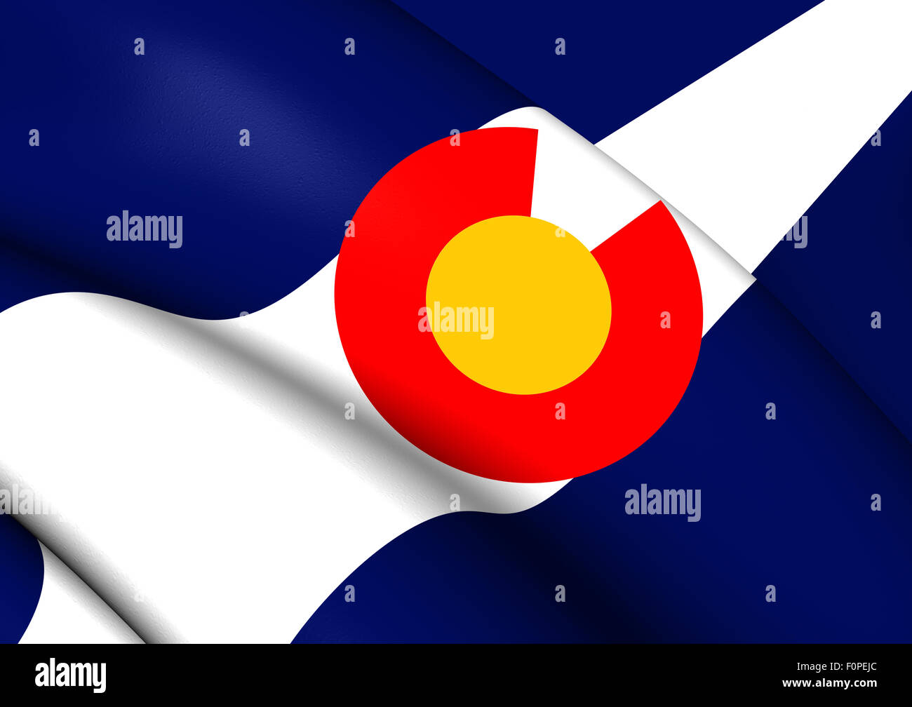 Flagge von Colorado, USA. Hautnah. Stockfoto