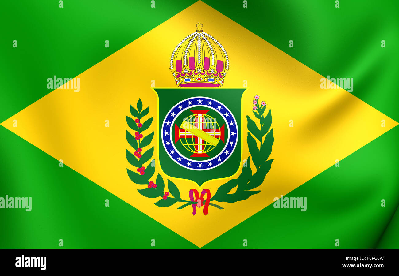 Reich von Brasilien Flagge (1822-1889). Hautnah. Stockfoto