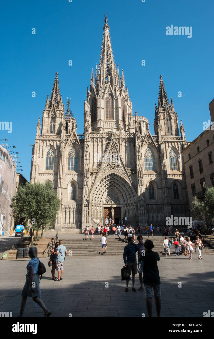 Kathedrale von Barcelona, im Barrio Gotic, gotischen Viertel von La Rambla, Barcelona, Katalanisch, Katalonien, Spanien Stockfoto