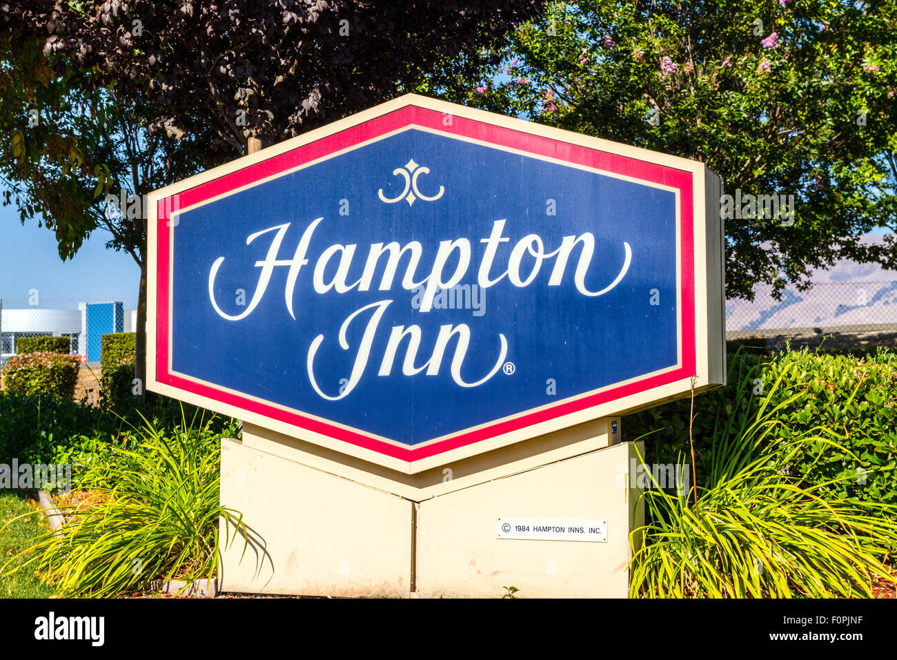 Ein Zeichen für ein Hampton Inn in Silicon Valley in Kalifornien Stockfoto