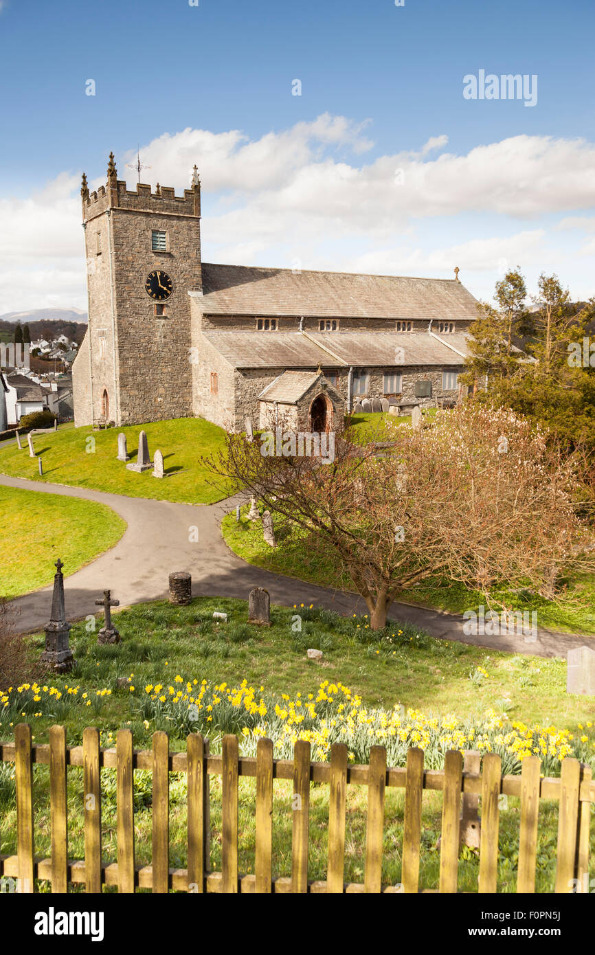 St. Michael und alle Engel Pfarrkirche, Hawkshead, Lake District, Cumbria, England Stockfoto