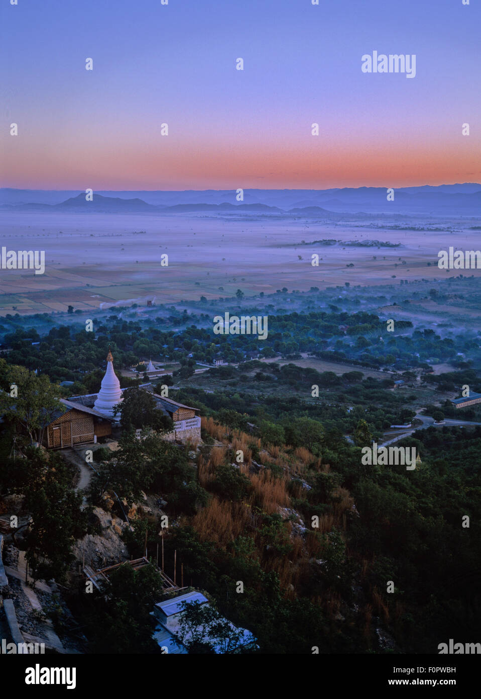 Mandalay Hill, Sonnenuntergang, Outlook, Stockfoto