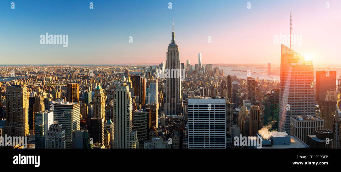 New York City, Empire State Building bei Sonnenuntergang Stockfoto