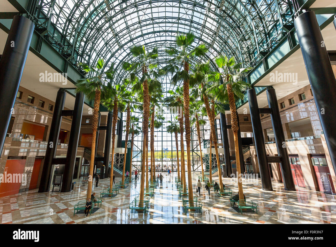 New York City, Wintergarten, Atrium Stockfoto