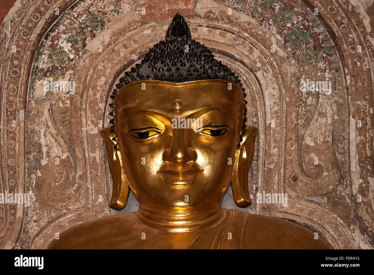 Vergoldeten Buddha-Kopf, Ananda Tempel, Bagan, Mandalay-Division, Myanmar Stockfoto