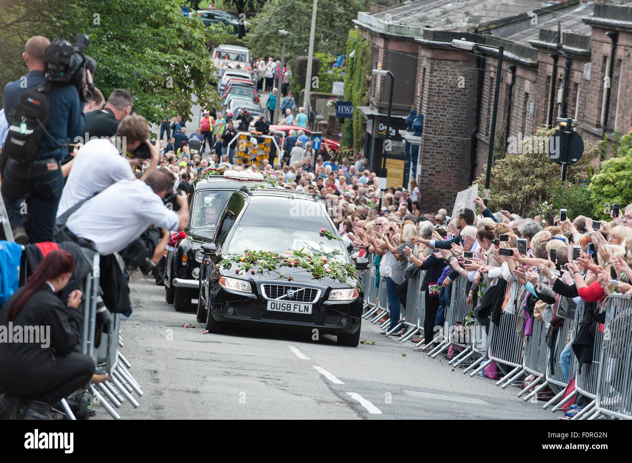 Cilla Black Beerdigung Woolton Village, Liverpool, UK Stockfoto