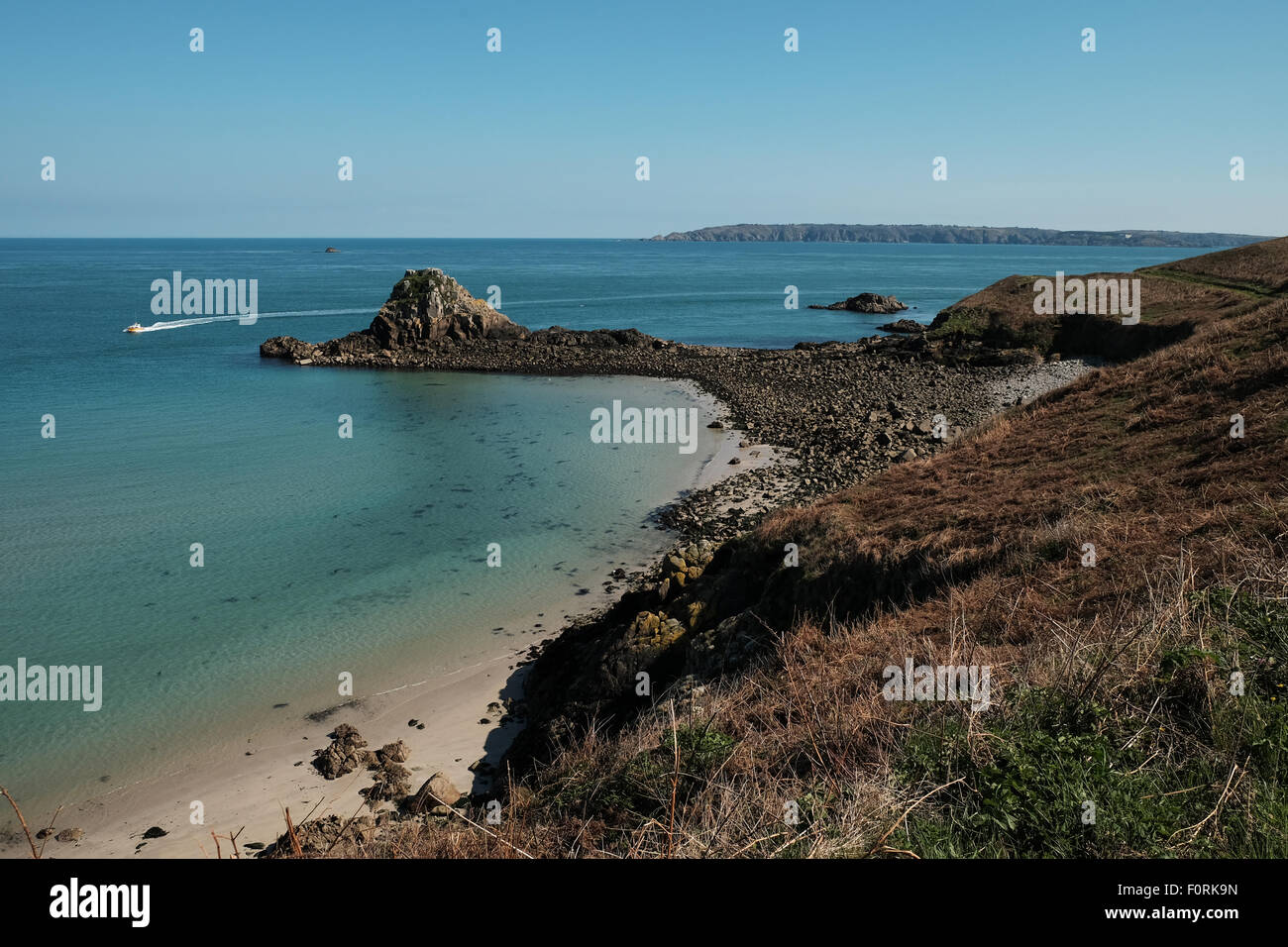 Herm Island liegt vor der Küste von Guernsey Stockfoto