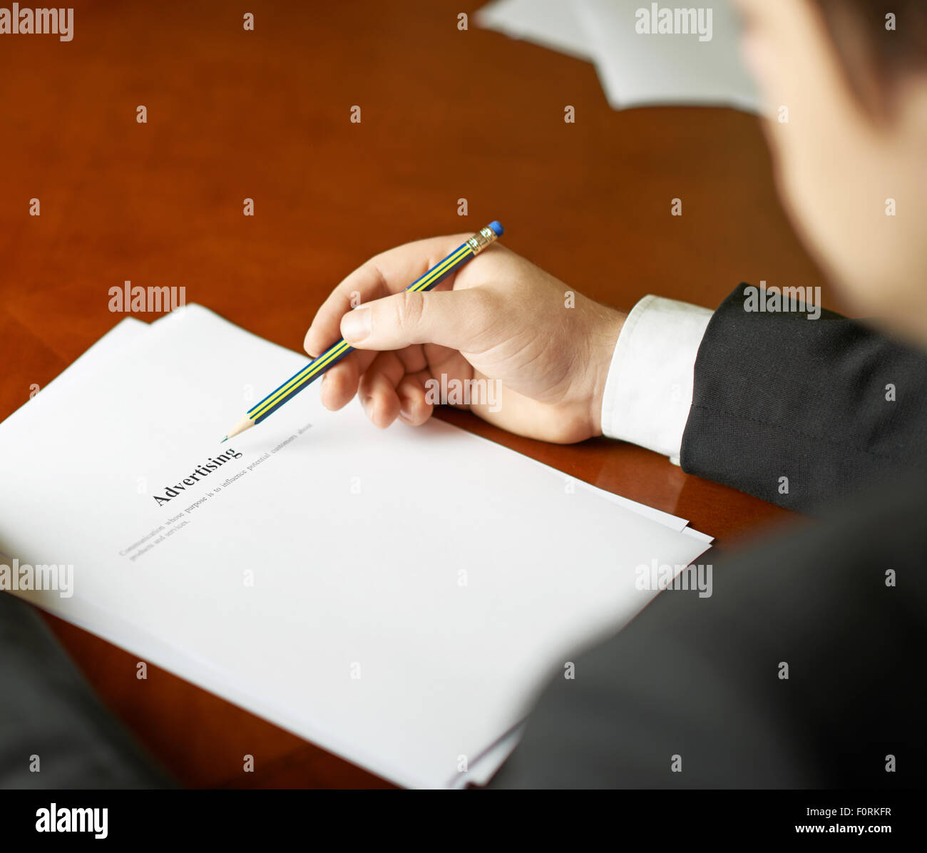 Werbung Definition Zusammensetzung Stockfoto