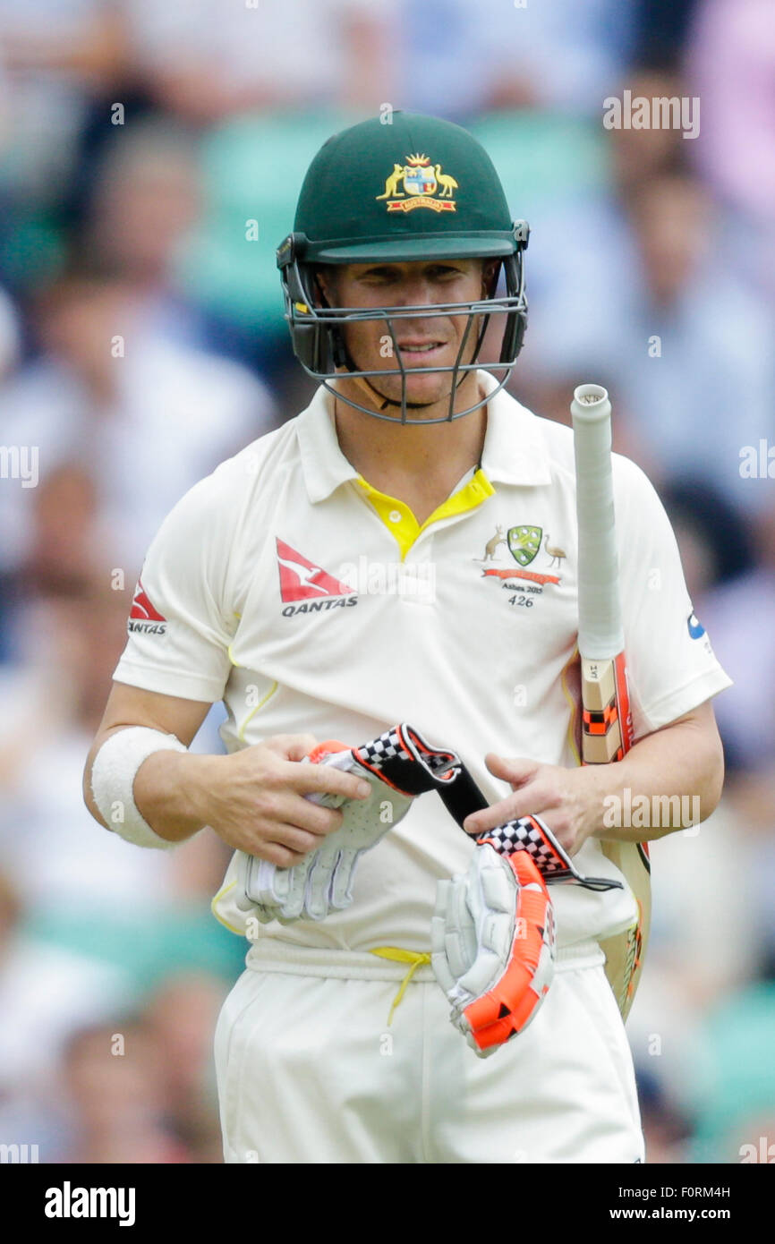 London, UK. 20. August 2015. Investec Asche 5. Test England gegen Australien. Australiens David Warner Credit: Action Plus Sport/Alamy Live News Stockfoto
