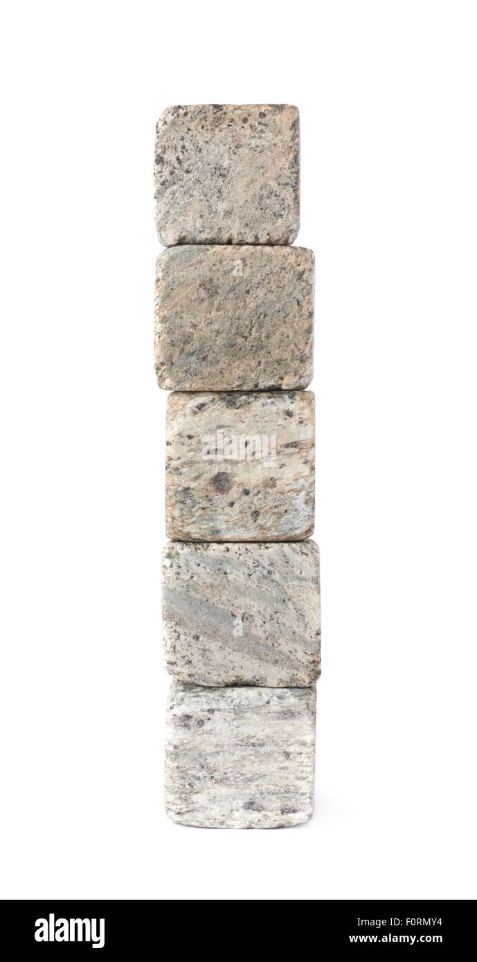 Stapel Stapel der Abkühlung isolierter Whiskey-Steinen Stockfoto