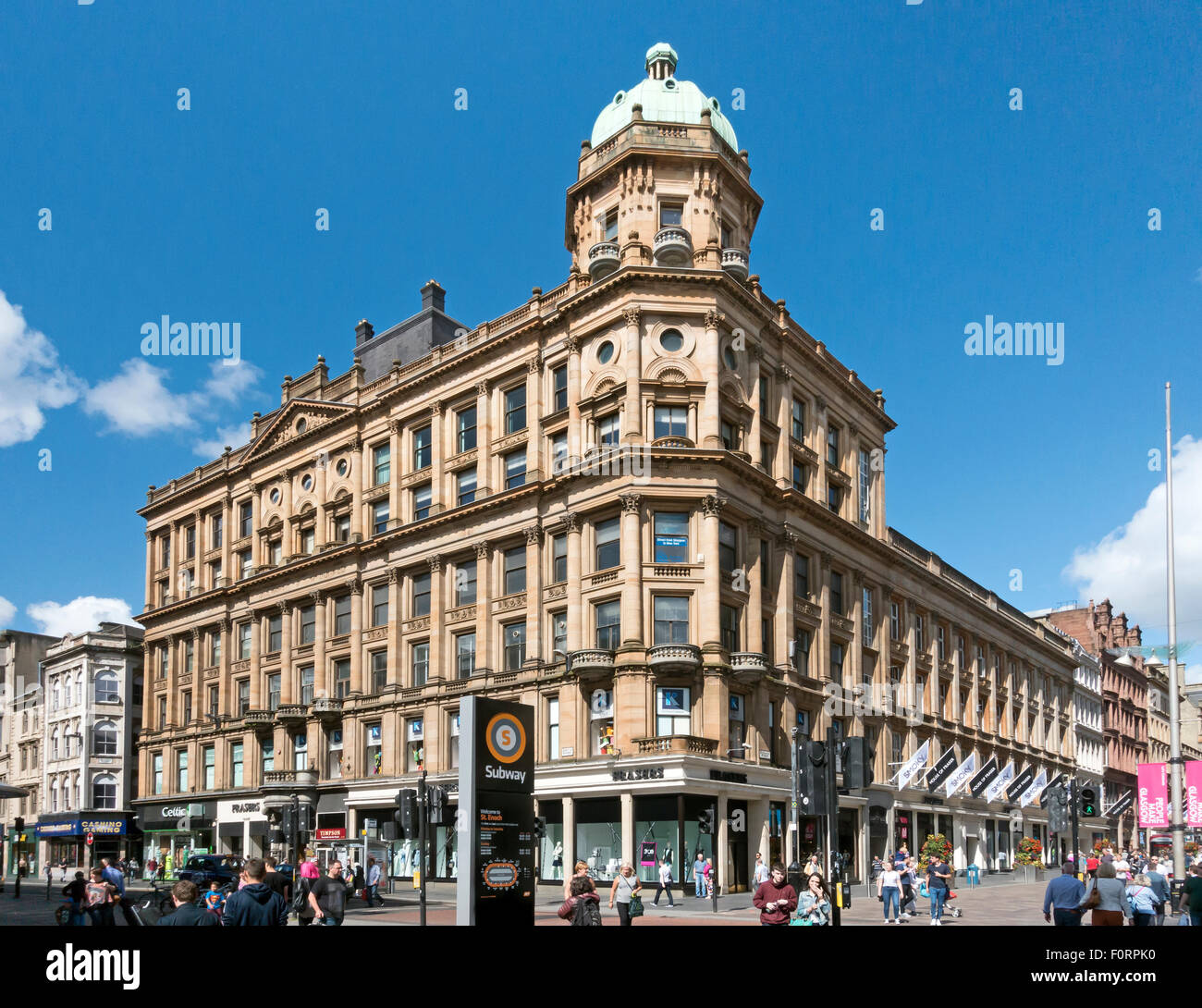 House of Fraser zu speichern, an der Ecke Argyle Street und Buchanan Street in Glasgow Schottland Stockfoto