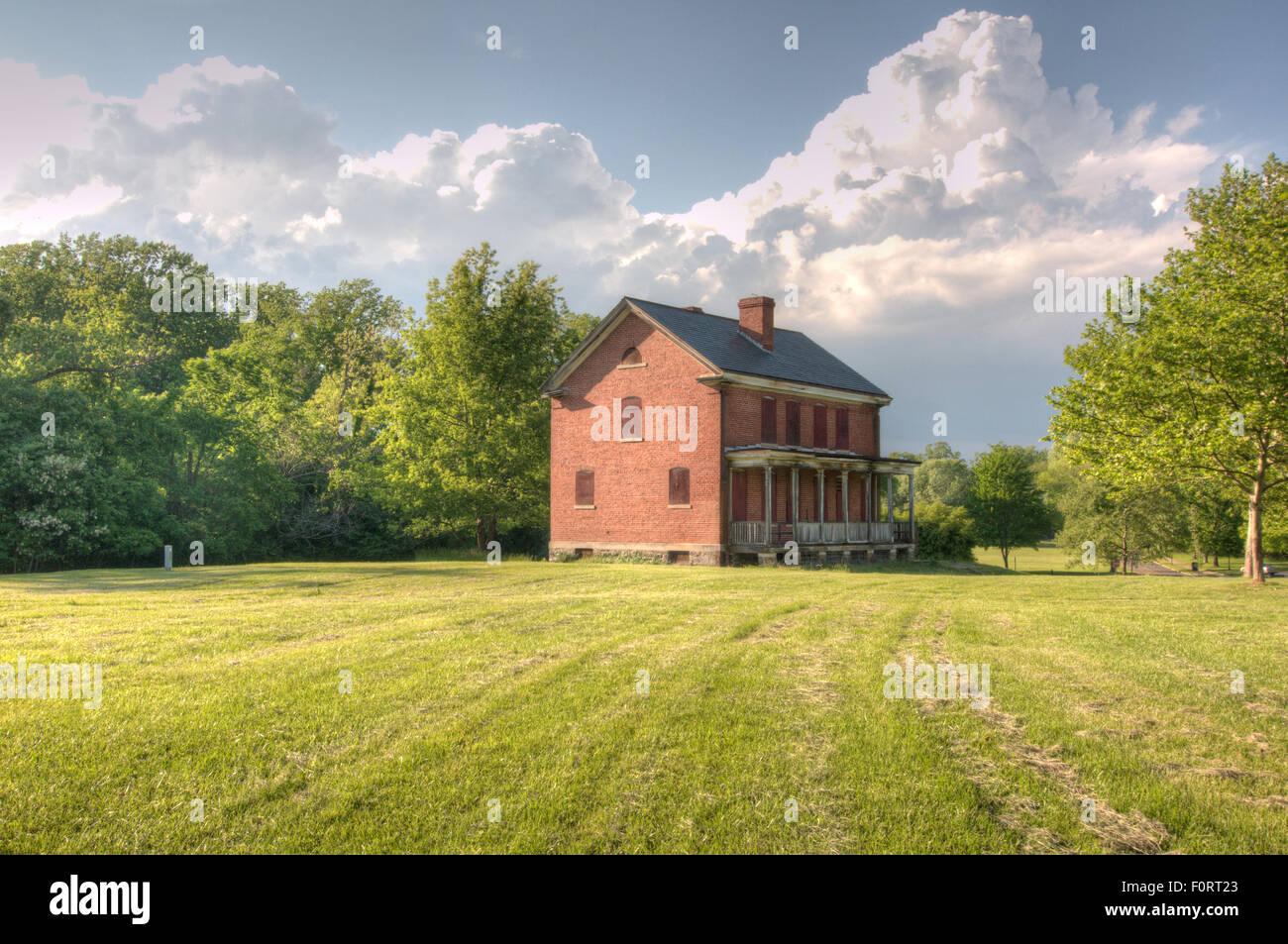 Struktur auf dem ehemaligen militärischen Eigentumsvorbehalt Fort Washington, jetzt Fort Washington Park. Stockfoto