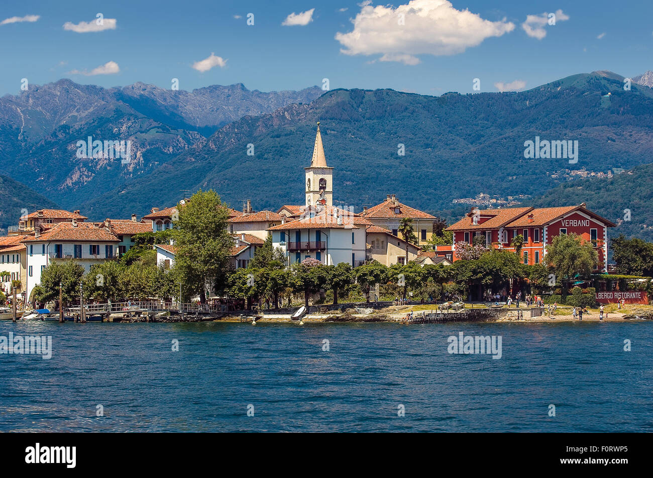 Piemont, Lago Maggiore, Stresa, die Borromäischen Inseln, überlegene Insel der Fischer Stockfoto