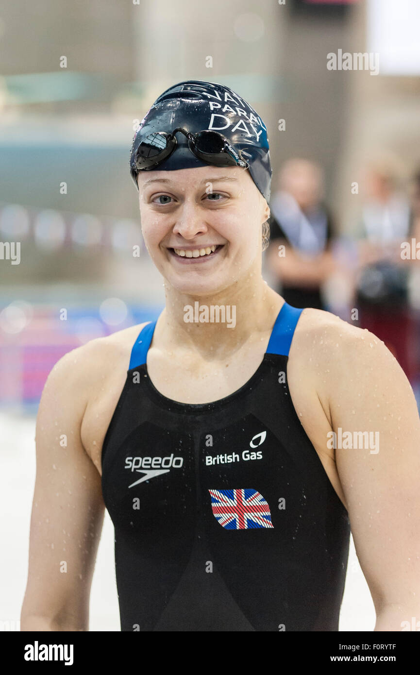 London, UK. 26. Juli 2015.  Hannah Russell (GBR) auf nationalen Paralympischen Tag 2015 in das Aquatic Centre, London. Stockfoto