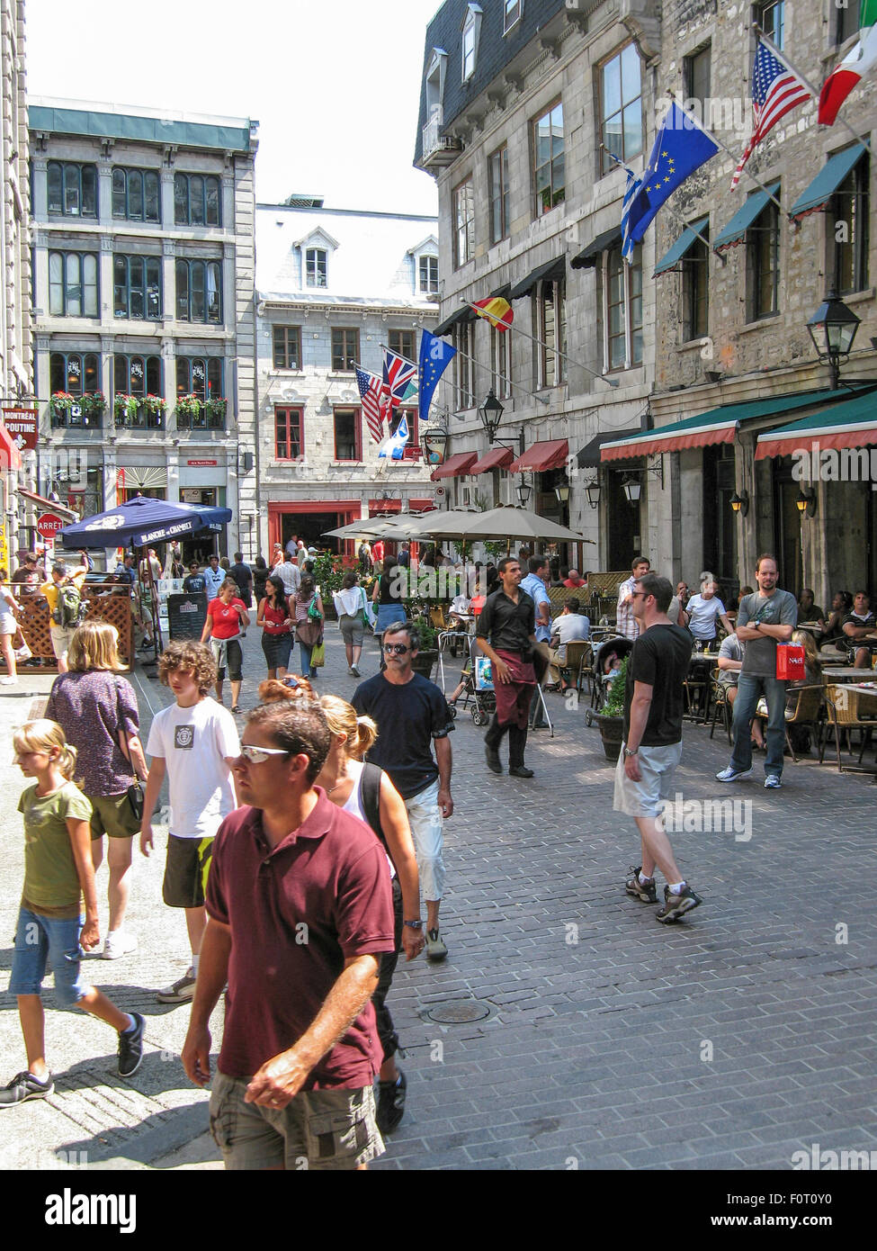 ALTES MONTREAL STREET, MONTREAL, QUEBEC, KANADA - CA. 2008. Stockfoto