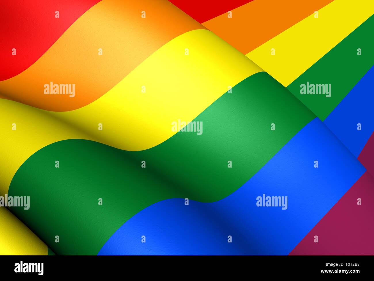 LGBT-Flagge. Hautnah. 3D. Stockfoto