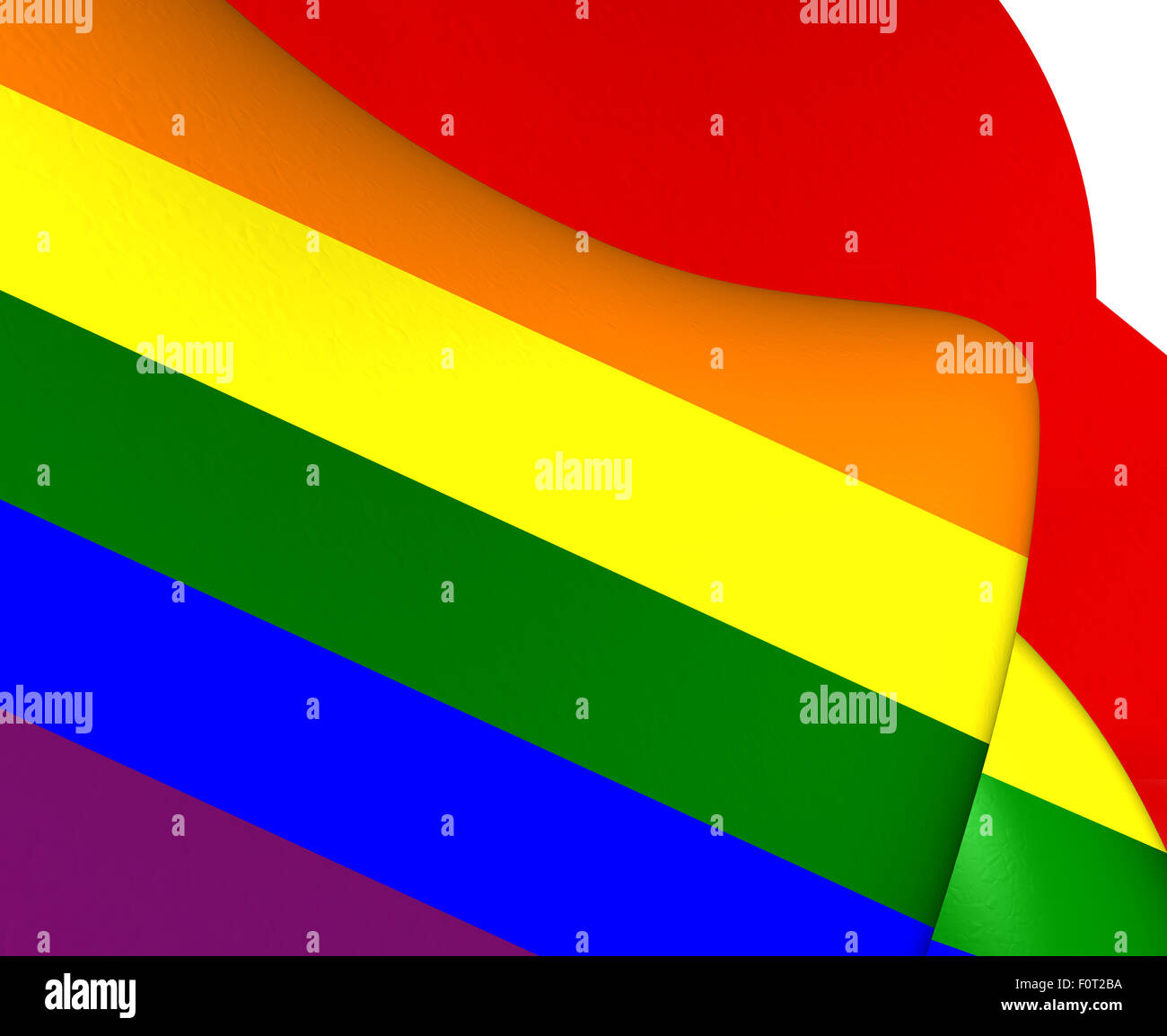 Flagge von LGBT. Hautnah. Stockfoto