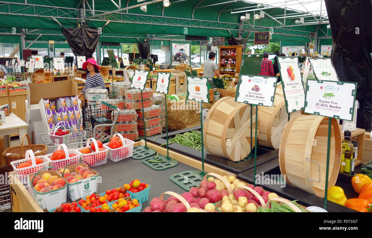 Bauernmarkt Produkte auf einem Bauernhof in Barrie, Kanada Stockfoto
