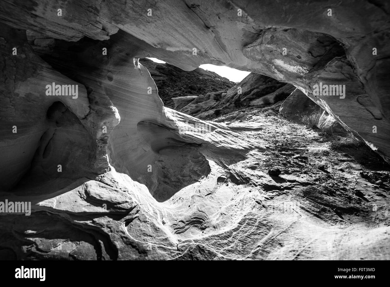 Schwarz und weiß abstrakt Rock Formationen Valley of Fire Overton Nevada, Stockfoto