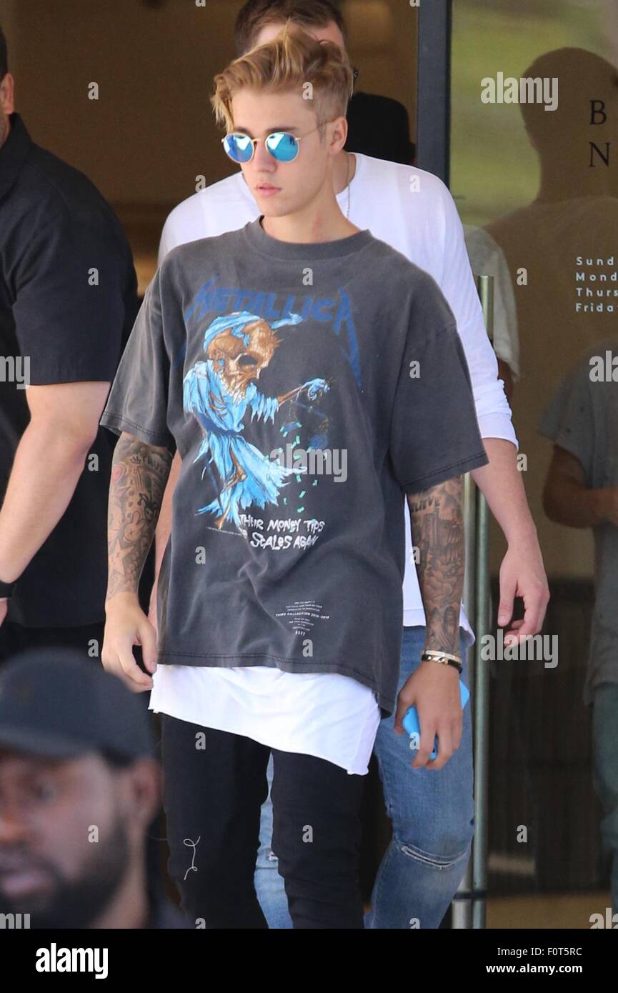 Justin bieber metallica t shirt sales