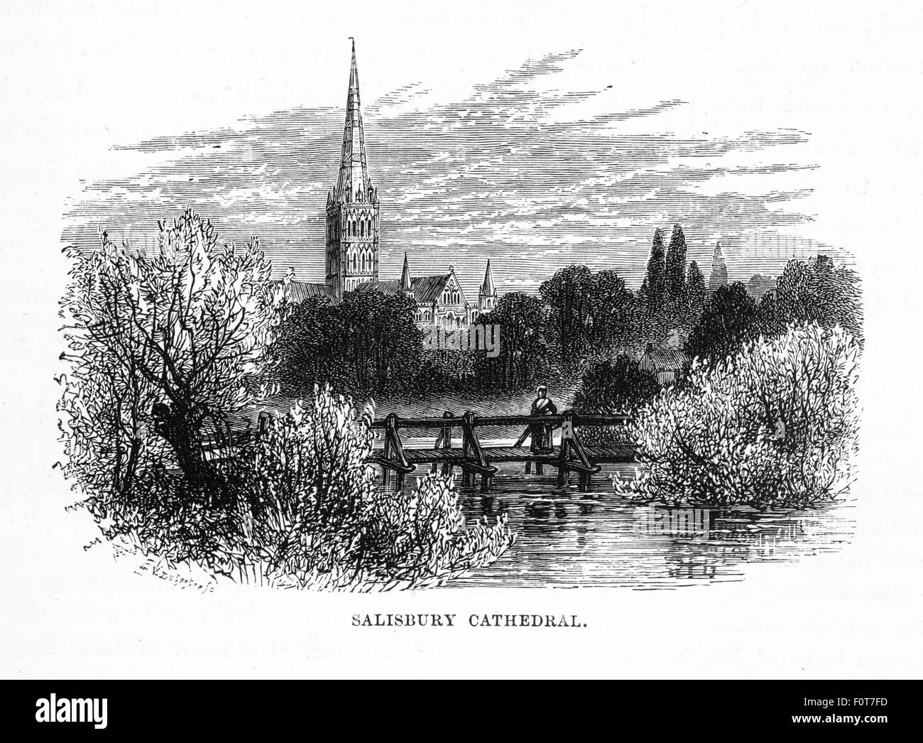 Die Kathedrale von Salisbury, Salisbury, England im Viktorianischen Gravur Stockfoto