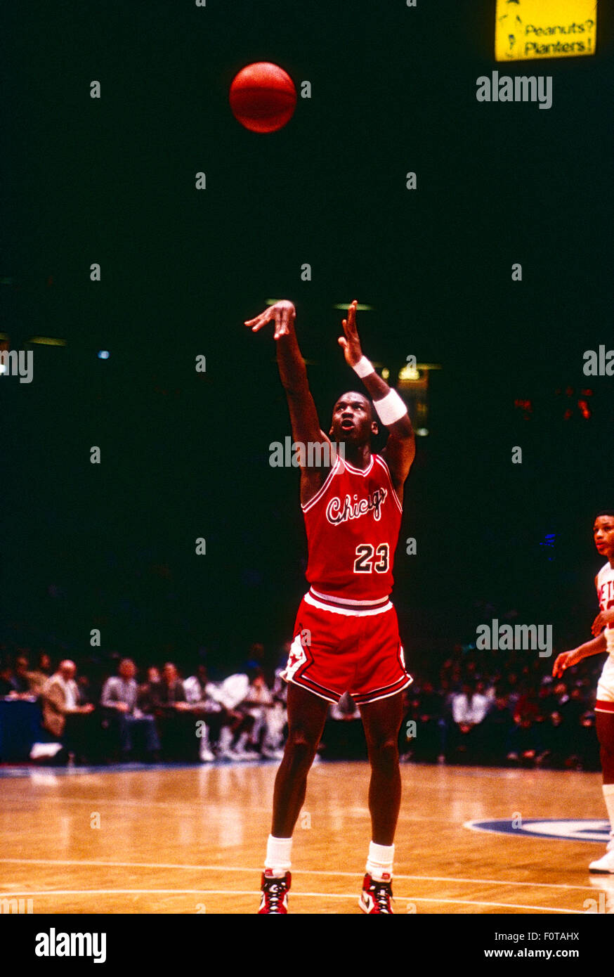 Michael Jordan im Wettbewerb um den NBA-Chicago Bulls Stockfoto