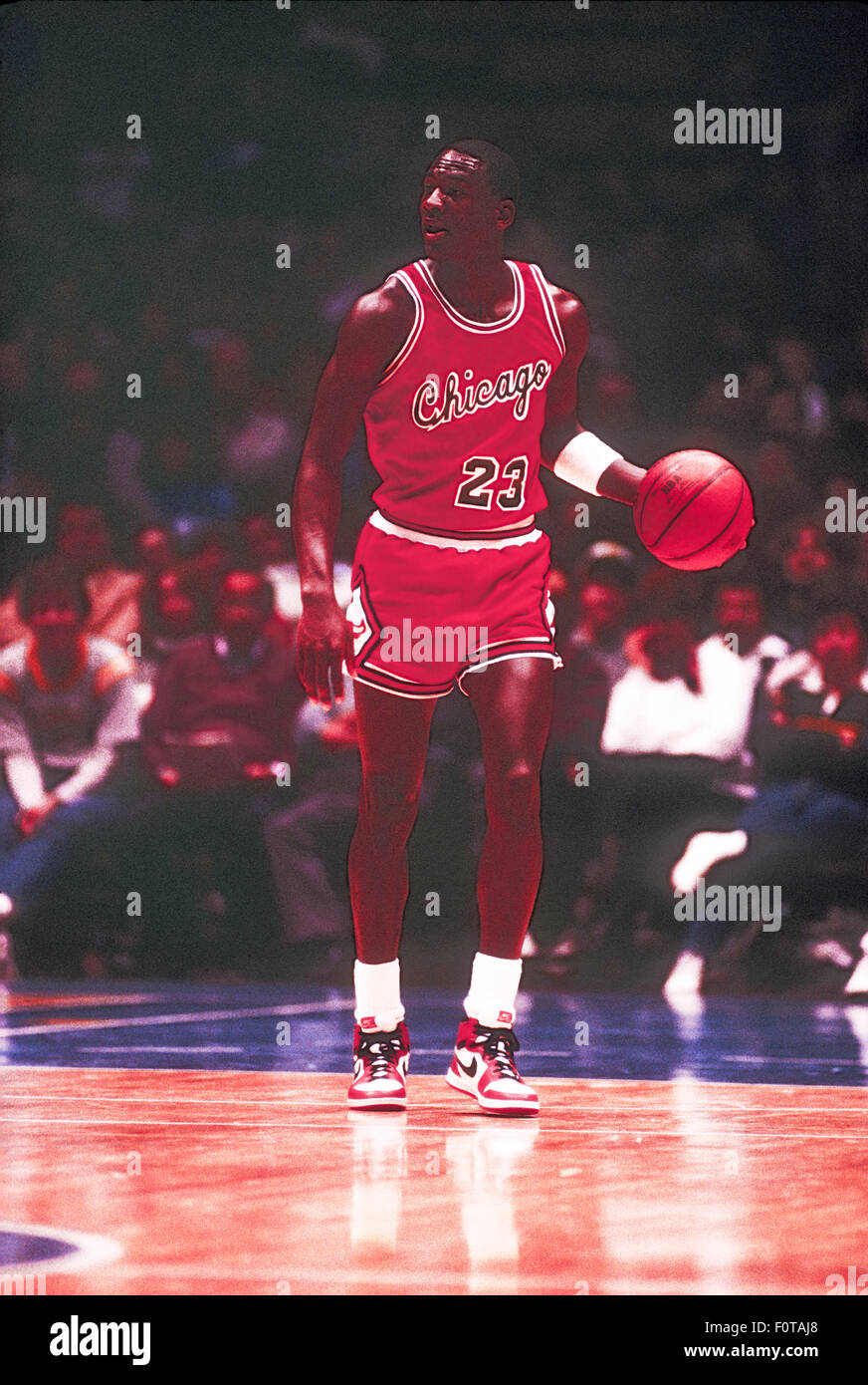 Michael Jordan im Wettbewerb um den NBA-Chicago Bulls Stockfoto
