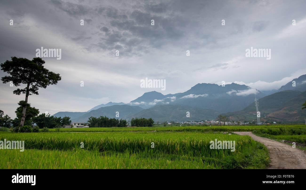 China Yunnan Baoshan Mangkuan Nujiang ländliche Landschaft Stockfoto