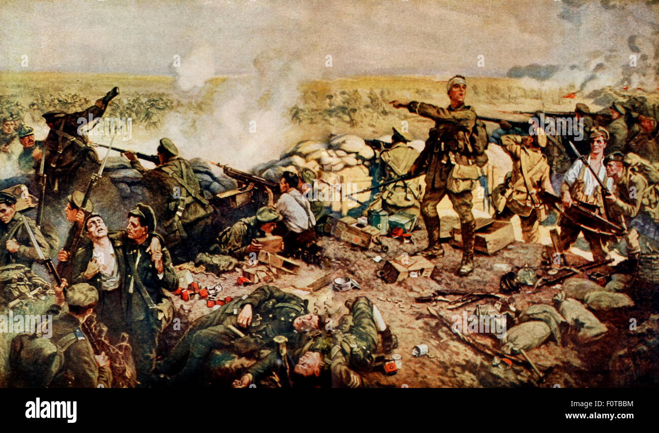 Die unbeugsamen Kanadier in der berühmten Schlacht bei Ypern - war es in dieser Schlacht, dass die deutschen zuerst ihre Giftgas, Weltkrieg unloosed Stockfoto