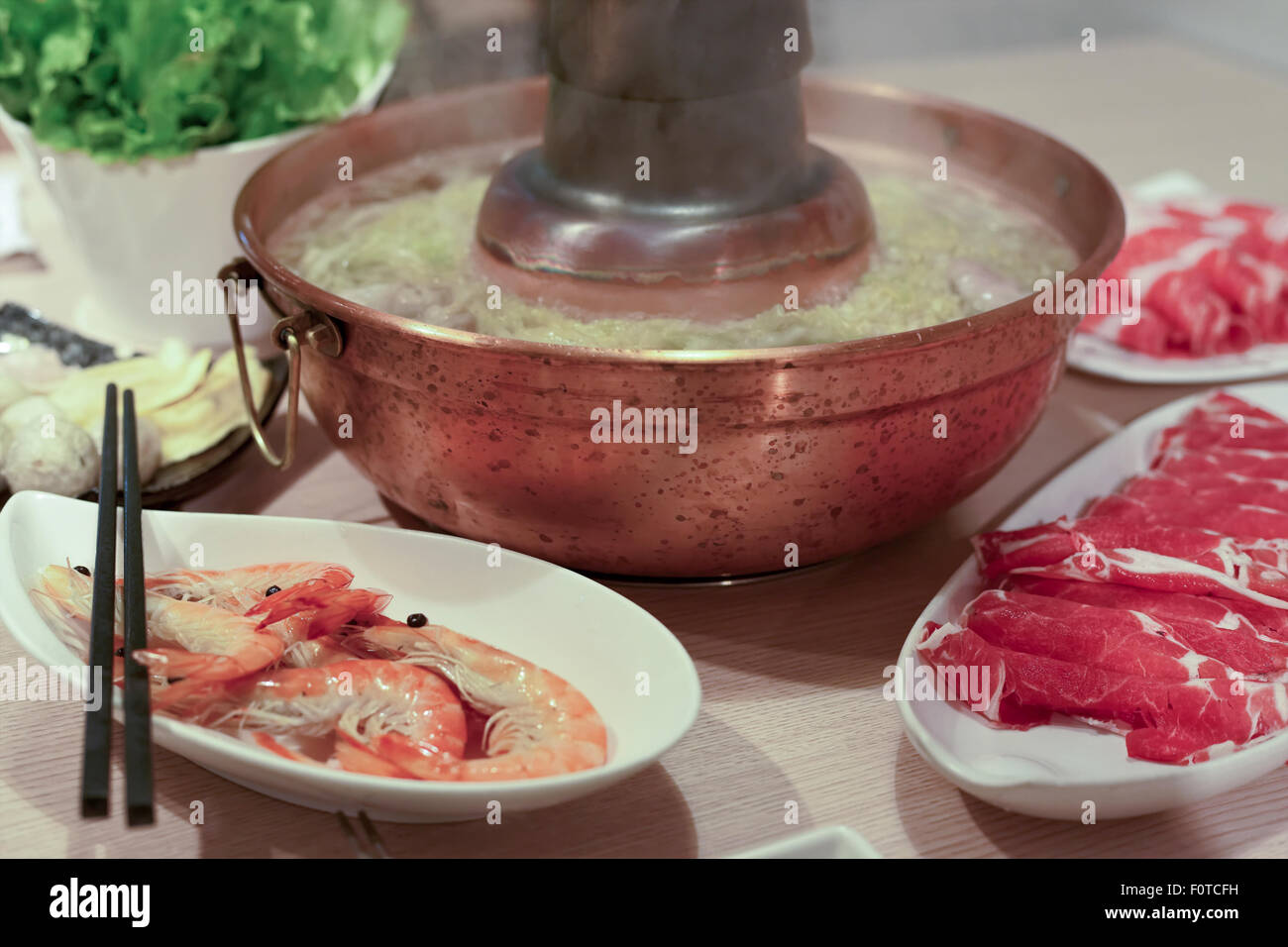 Taiwanesischen Stil traditioneller Hotpot Stockfoto