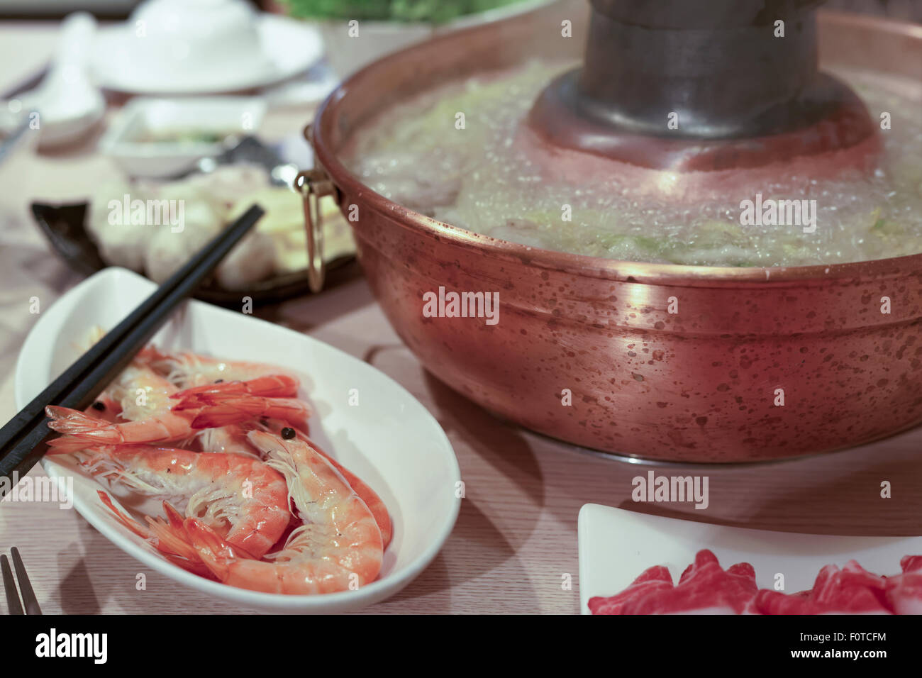 Taiwanesischen Stil traditioneller Hotpot Stockfoto