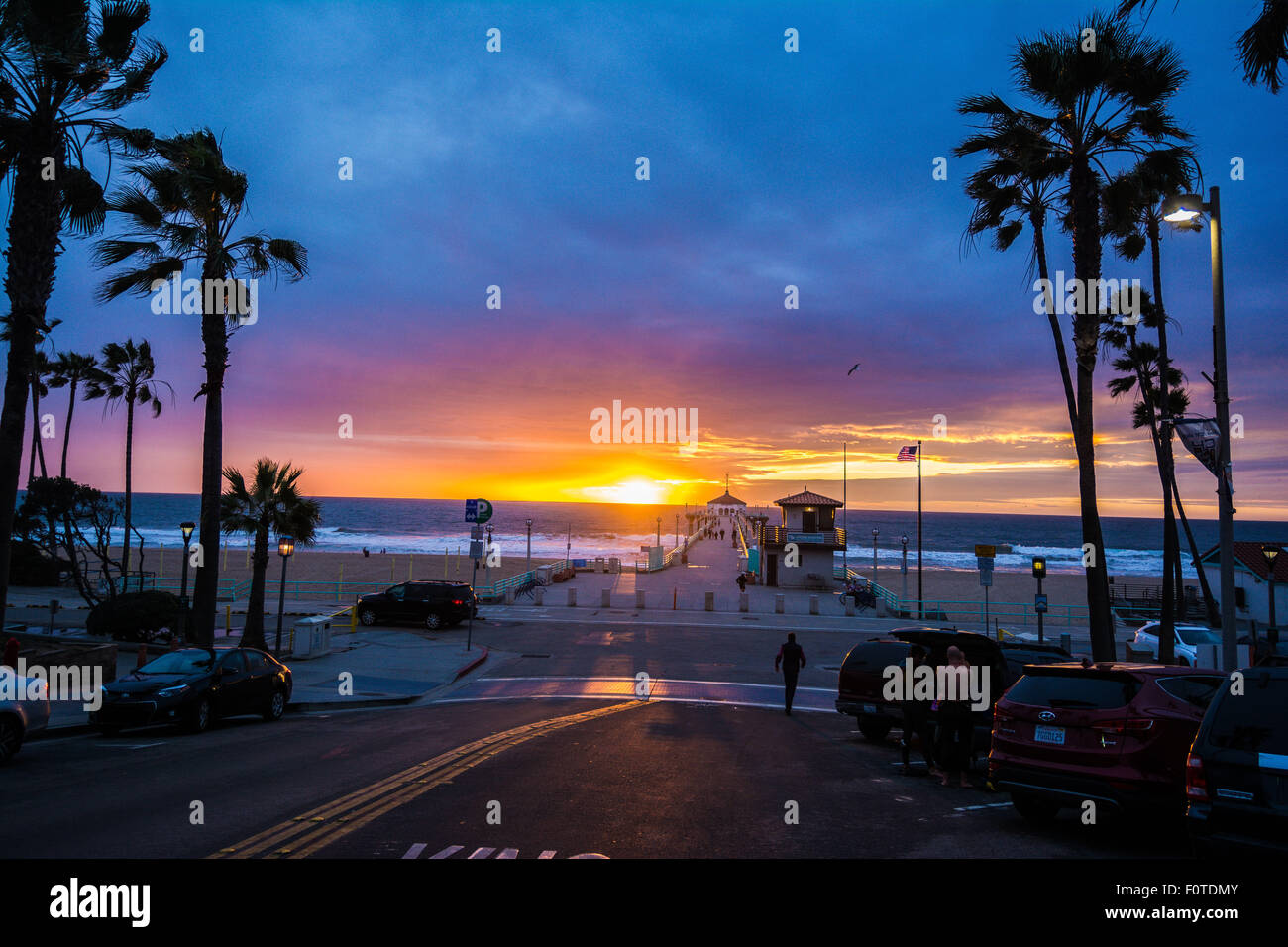Manhattan Beach Pier, Manhattan Beach, Los Angeles, Kalifornien, USA Stockfoto