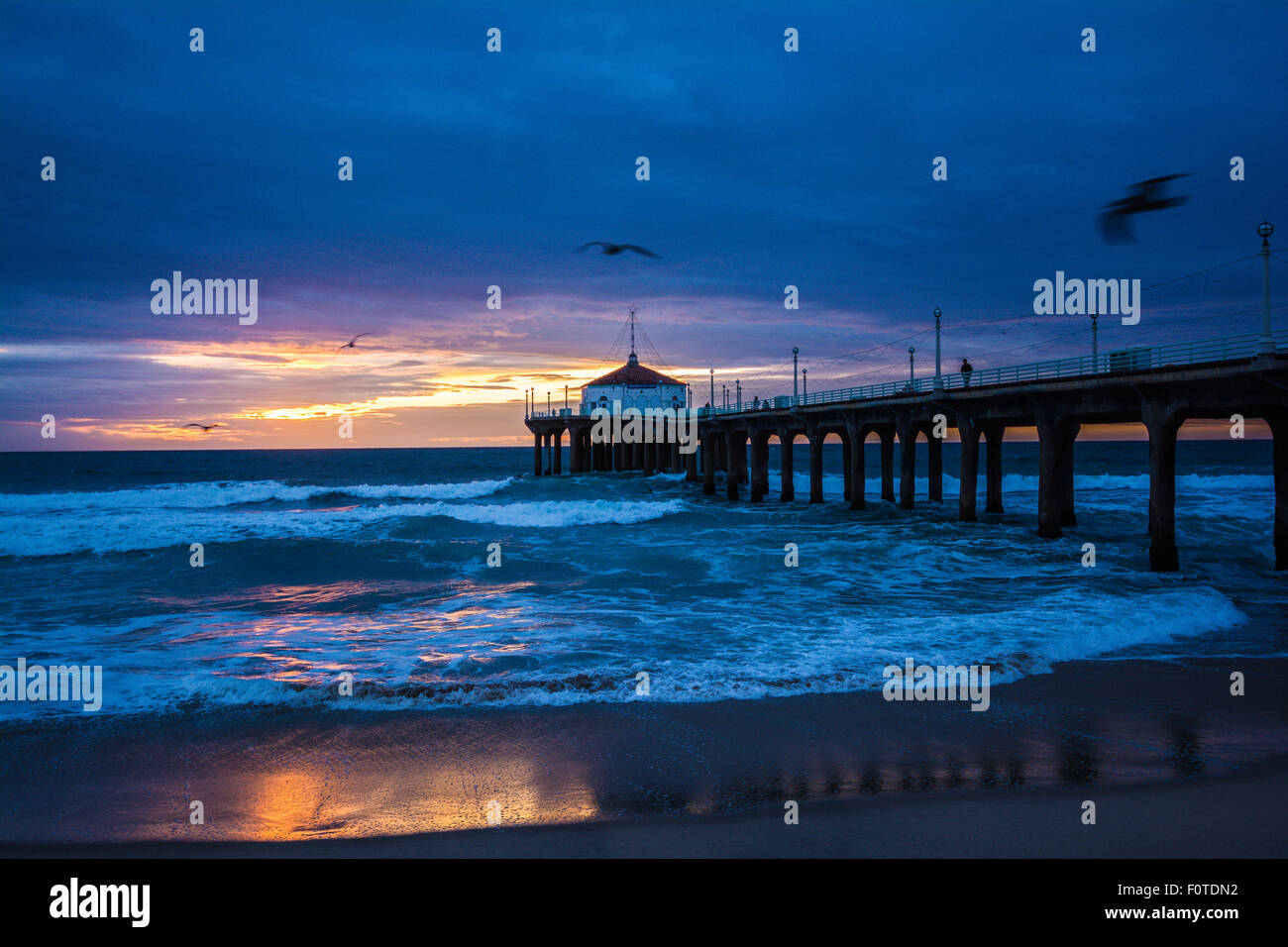 Manhattan Beach Pier, Manhattan Beach, Los Angeles, Kalifornien, USA Stockfoto